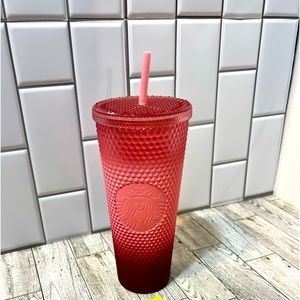 2022 Fall/Winter Pink Gradient Bling Starbucks Tumbler.